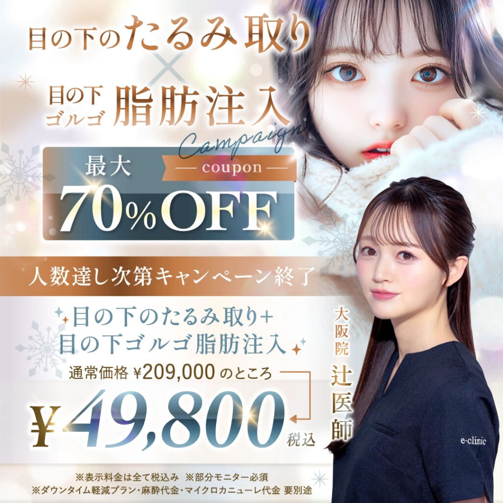 辻 医師の目の下のたるみ取りのキャンペーンバナー